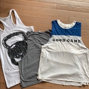 Rip curl muscle tees lot of 3 sz M gym tank tops